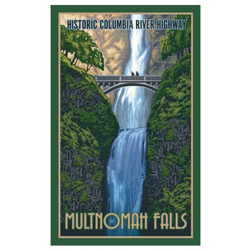 Paul Leighton Multnomah Falls Art Print, 12"x18"