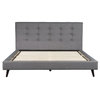 HomeRoots 83.5" X 88.2" X 47.3" Modernity King Gray Bed