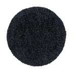 Shimmer Shag Round Rug, Black, 3