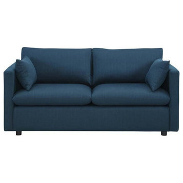 Melrose Upholstered Fabric Sofa, Azure