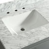 Callum Gray Bathroom Vanity With Marble Counter, 36"