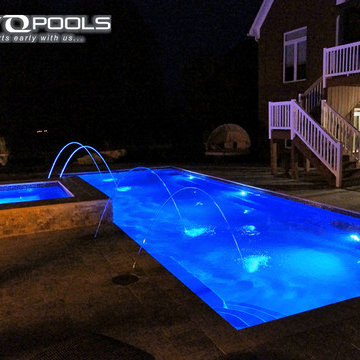 Fiberglass Pool 16' x 41' with 9' x 9' Spa