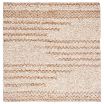 Safavieh Natura Nat720F Contemporary Rug, Beige and Natural, 6'0"x6'0" Square
