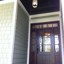 front door and garage doors