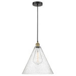 Innovations Lighting - Edison Cone 1-Light 16" Cord Hung Pendant, Black Antique Brass, Seedy - Innovation at its finest and a true game changer. Edison marries the best of our Franklin and Ballston collections to give you versatility of design and uncompromising construction. Edison fixtures are industrial-inspired that can be customized with glass or metal shades from both the Franklin and Ballston collections.