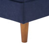 CorLiving Mulberry Fabric Upholstered Modern Ottoman, Navy Blue