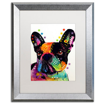 Dean Russo 'French Bulldog' Framed Art, Silver Frame, 16"x20", White Matte