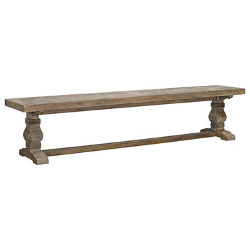 Quincy Reclaimed Pine Bench by Kosas Home, Weathered Brown, 18hx83wx16d