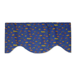 Priority Home and Design - Robert Allen Dumptrucks Blue Valance - Valances