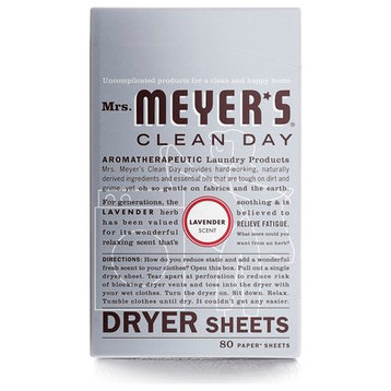 Mrs. Meyer's Clean Day 14148 Lavender Dryer Sheets, 80-Count