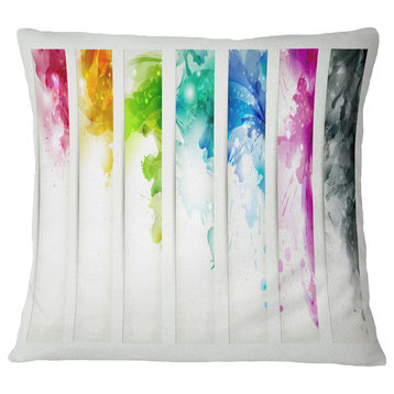 Colorful Headers With Blots Abstract Throw Pillow, 16"x16"