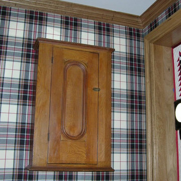 Powder room with check fabric