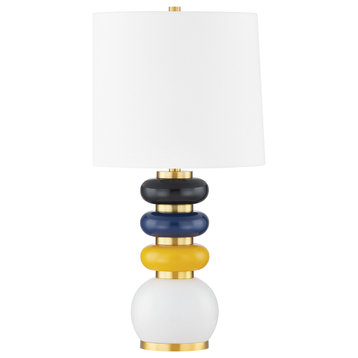 1 Light Table Lamp, Aged Brass