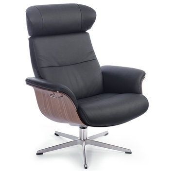 Conform Time out black leather lounge  chair recliner