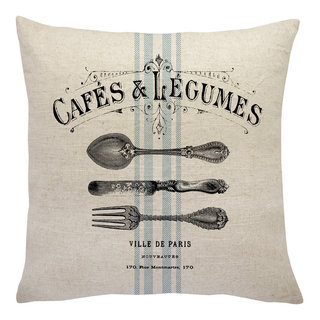French Farmhouse Linen Throw Pillow - French Country - Decorative ...