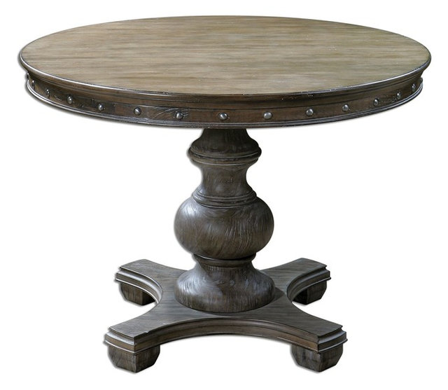 Uttermost 24390 Sylvana Wood Round Table Traditional Side Tables