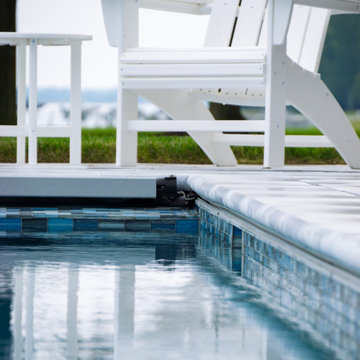 Waterfront Geometric Pool with Tanning Ledge - Easton, MD