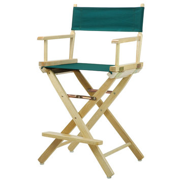 24" Director's Chair With Natural Frame, Hunter Green Canvas