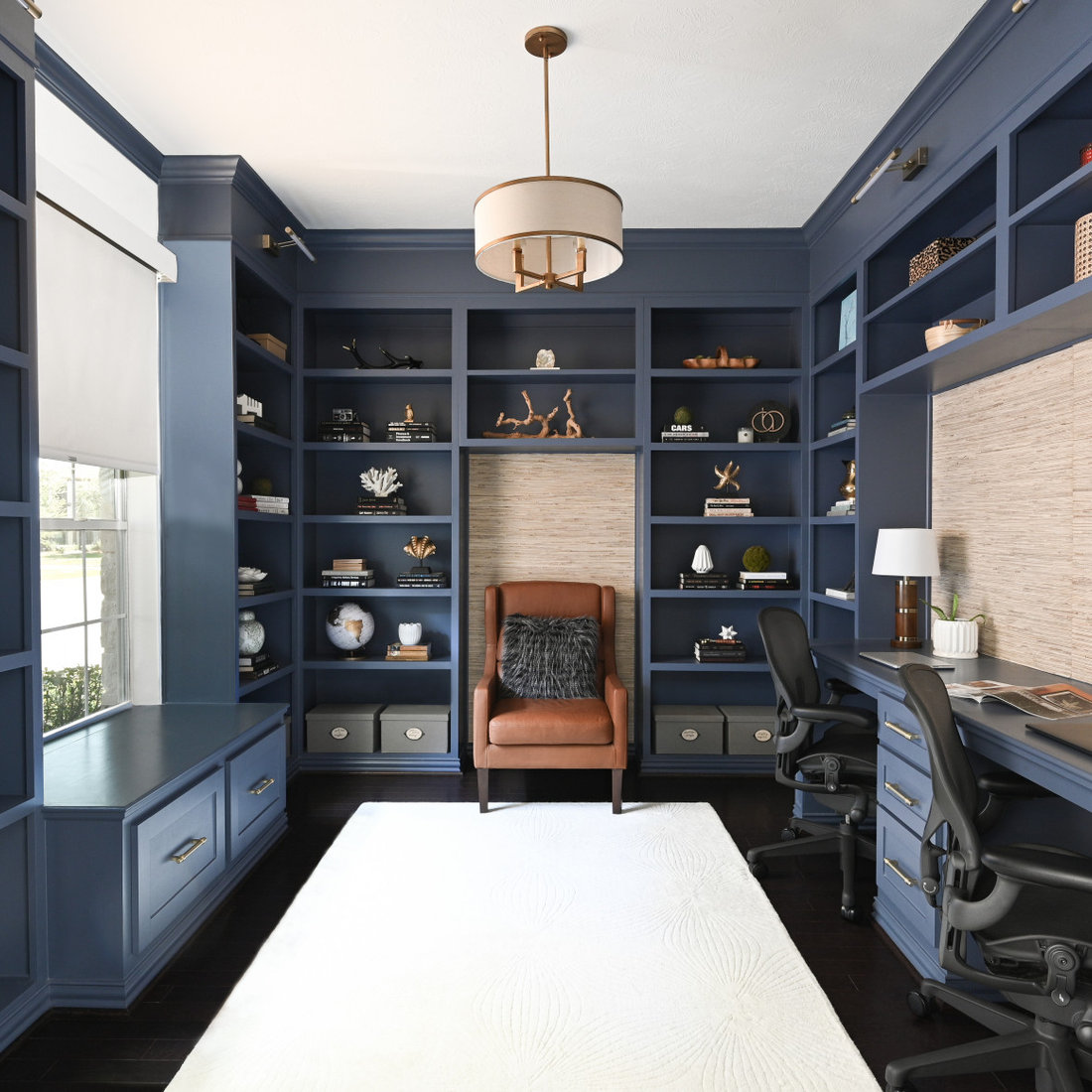Custom Home Office and Library