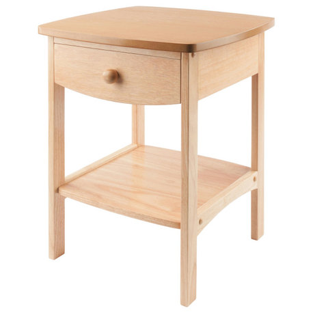 Winsome Curved End Table/Night Stand With 1-Drawer