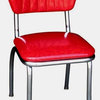 Handle Back Retro Kitchen Chair, Cracked Ice Red