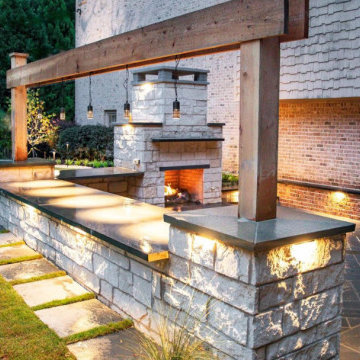 Outdoor Fireplace by Outdoor Makeover
