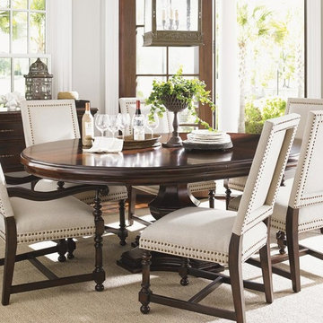 Kilimanjaro Seven Piece Maracaibo Dining Table And Cape Verde Upholstered Chairs