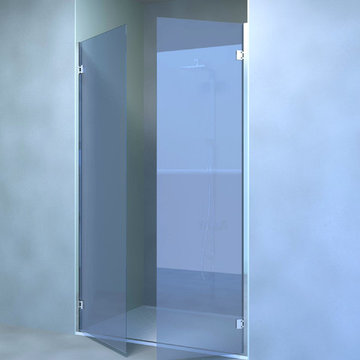 2 portes mur-glace avec profils muraux