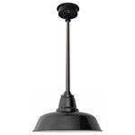 Cocoweb - 12" Farmhouse LED Pendant Light, Black With Mahogany Bronze Downrod - Rustic Style with a Modern Twist