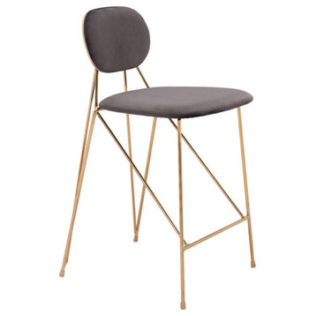Georges Counter Stool Gray/Gold Set of 2