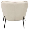 Status Accent Chair, Cream Fabric With Black Powder Coated Metal Leg