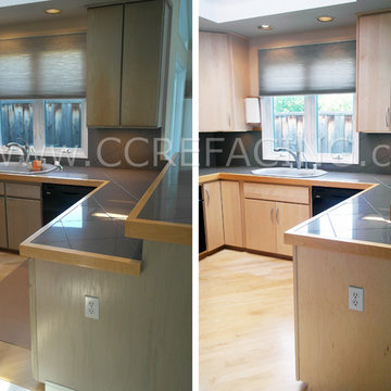 Foster City Reface with Solid Maple Slab Doors
