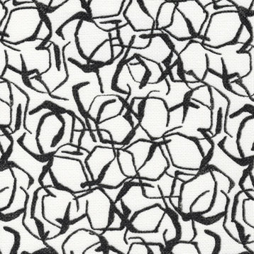Honeycomb Ink Geometric Gray Cotton Fabric Sample