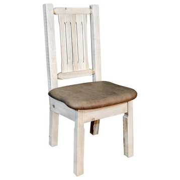 Montana Woodworks Homestead Wood Side Chair with Upholstered Seat in Natural