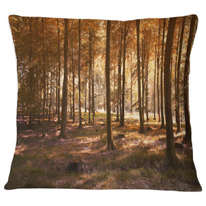 x 18 in Sofa Throw Pillow 18 in Insert Printed On Both Side in Designart CU8450-18-18 Dark Tree with Yellow Leaves Landscape Photography Cushion Cover for Living Room 