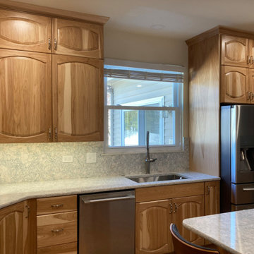 Traditional Kitchen Remodel Done in New Hickory Wood Cabinets