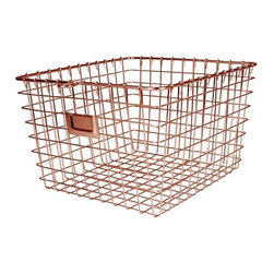 11.875 in. W x 13.75 in. D x 8 in. H Medium Storage Basket in Copper - Baskets