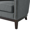 Steve Silver Roswell Gray Linen Accent Chair with Nailhead Trim