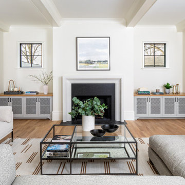 Step into this serene living room that blends comfort and warmth effortlessly. W