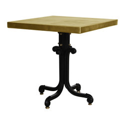 GILANI - Bistro Table with Brass or Copper Top (Square) - Dining Tables