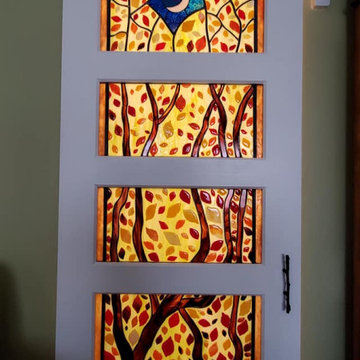 Custom Stain Glass Door Installation
