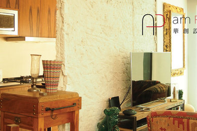 Example of a zen living room design in Hong Kong