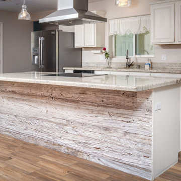 Wall - Mushroom Wood Island with White Wash Finish - Caddy MW Island
