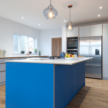 Contemporary plywood kitchen with Fenix finish and Bora hob