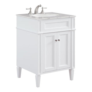 24 Triadsville Corner Shape White Bathroom Sink Vanity With