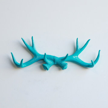 Antler Rack Wall Hook And Jewelry Organizer, Turquoise