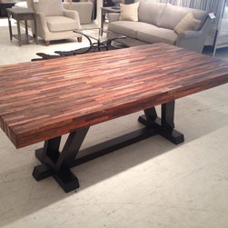 Reclaimed Wood Strip Dining Table - Dining Tables