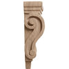 Extra Small Traditional Pilaster Wood Corbel, Mahogany, 3"Wx1 3/4"Dx6"H, 4-Pack
