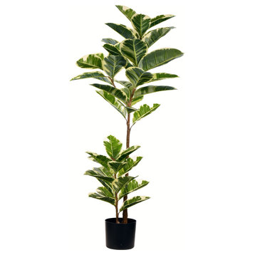 Vickerman Potted Dieffenbachia Tree Real Touch Leaves, 50.4"