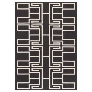 Vibe by Jaipur Living Odion Indoor/Outdoor Geometric Black/White Rug 6'7"X9'6"